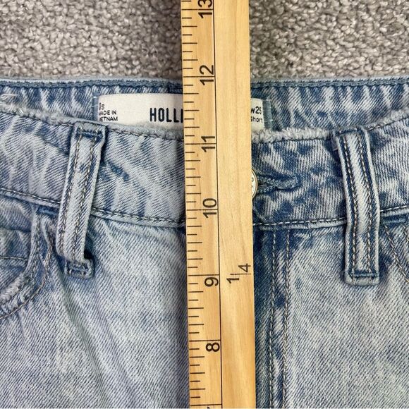 Hollister Jeans Womens 25 Short Blue Baggy Wide Leg High Rise Lightweight Cuffed - Picture 9 of 12